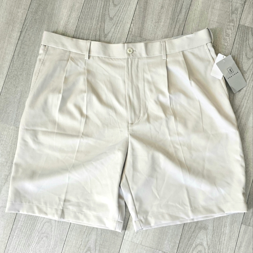 PGA Tour Golf Shorts NWT | expandable waist | size 38 | cream \ neutral